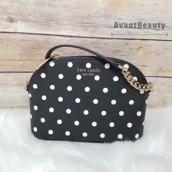 Kate Spade Small Dome Crossbody Cabana dot Black - Picture 6 of 16